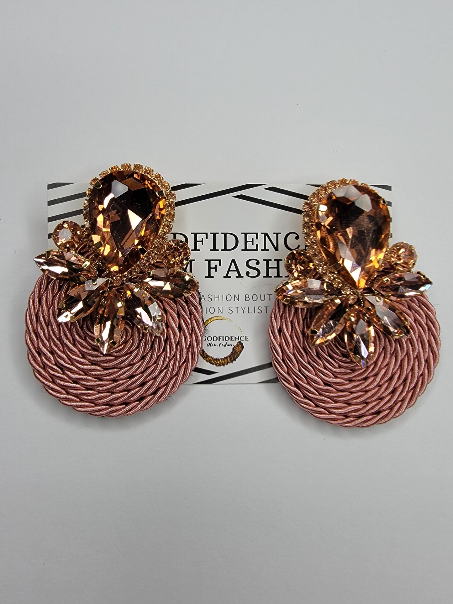 Entanglement | Glamorous Round Rhinestone Encrusted Earrings