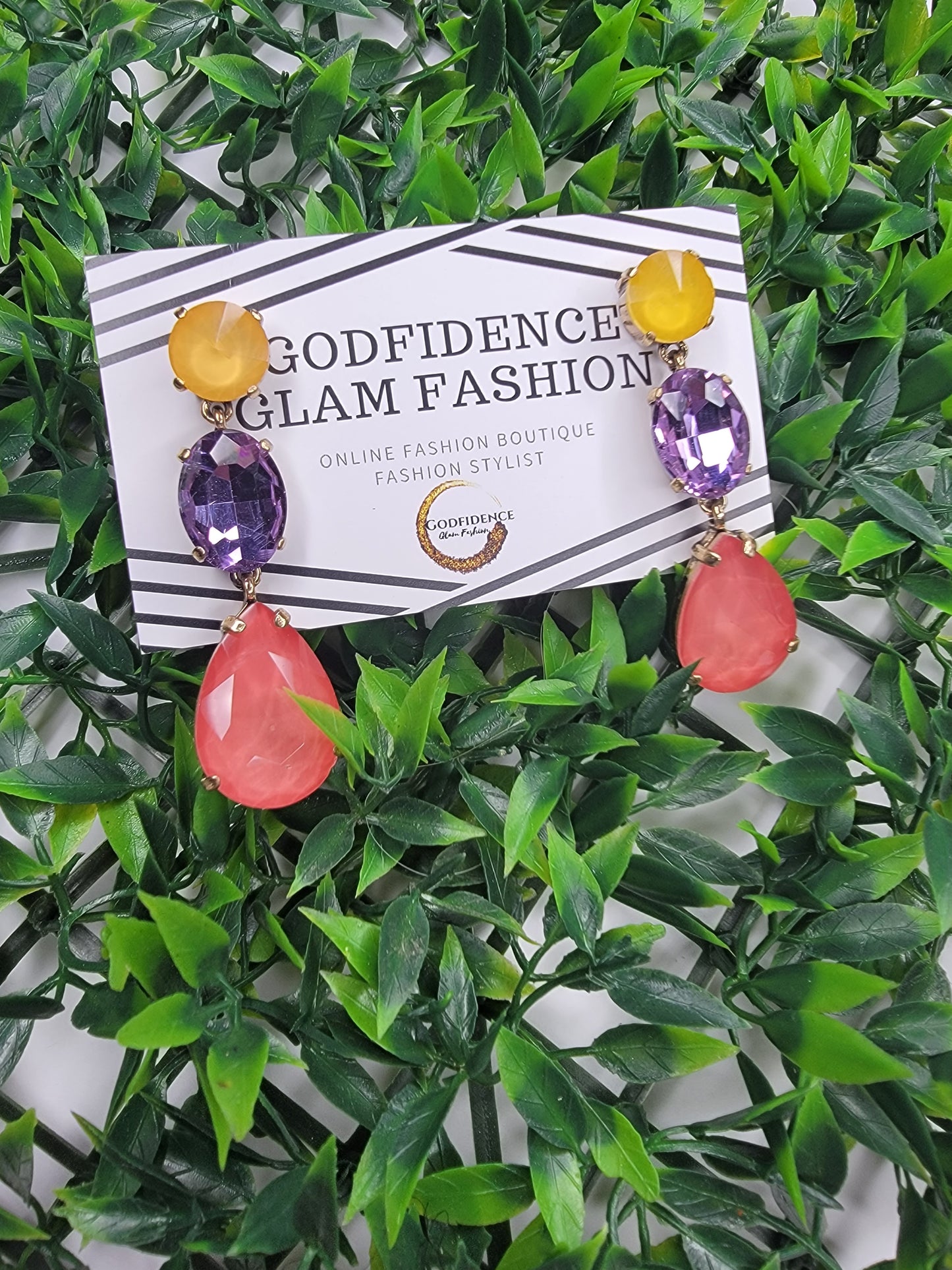 Brunch Babe| Beautifully Mixed Yellow/Purple/Pink 3-Tier Earrings
