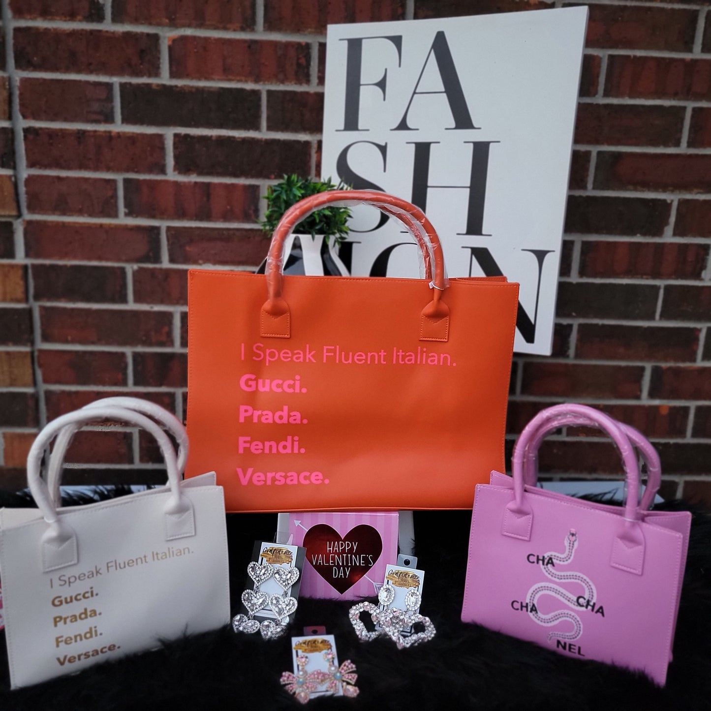 MODERN VEGAN TOTE - Fluent Italian (Tangerine Orange)