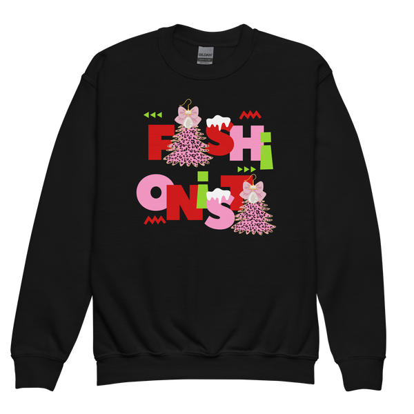 Glam Fashionista Youth crewneck sweatshirt