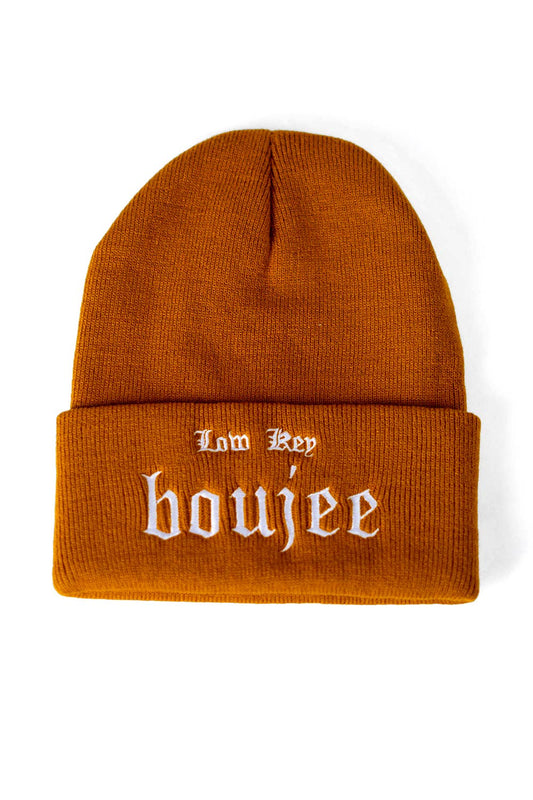 Low Key Boujee Fashion BEANIE - Rust