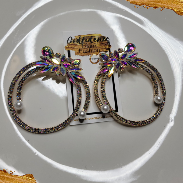 Around the Way Girl | Alluring, Rhinestone Circular Earrings
