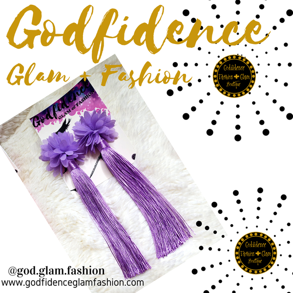 Queen Glam| Lovely Lavender Silky Tassel Earrings