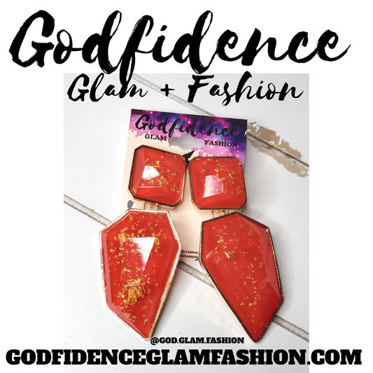 Karma | Rich Red Dangles with Golden Flakes