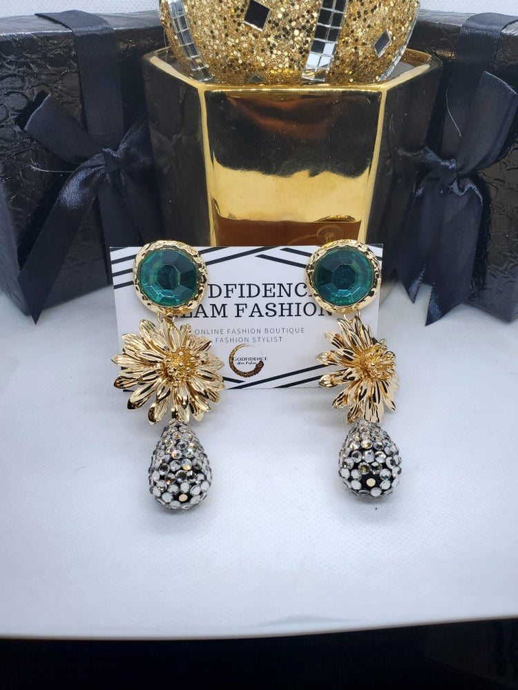 Valencia | Emerald Green and Rhinestone Dangles