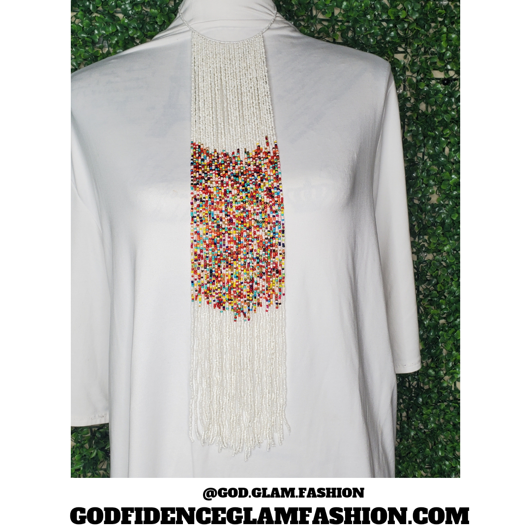 Cozumel | Beaded Fringe Statement Necklace