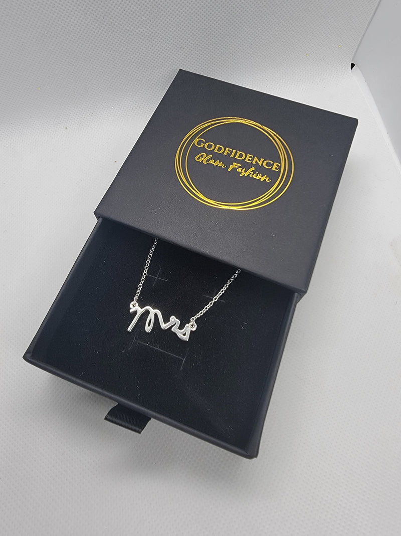 Mrs. Script Necklace