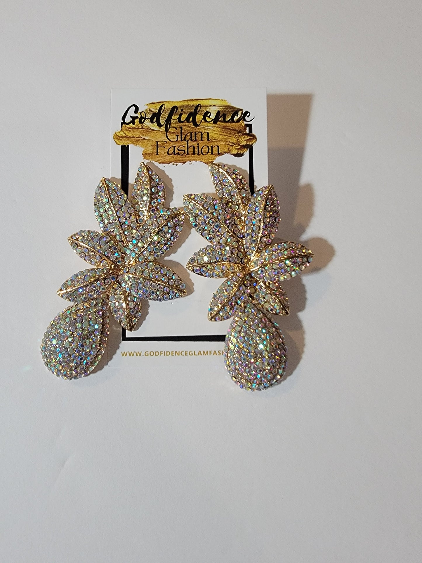 Sparkling Palms | Dazzling Flower Earrings