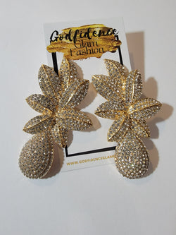 Sparkling Palms | Dazzling Flower Earrings