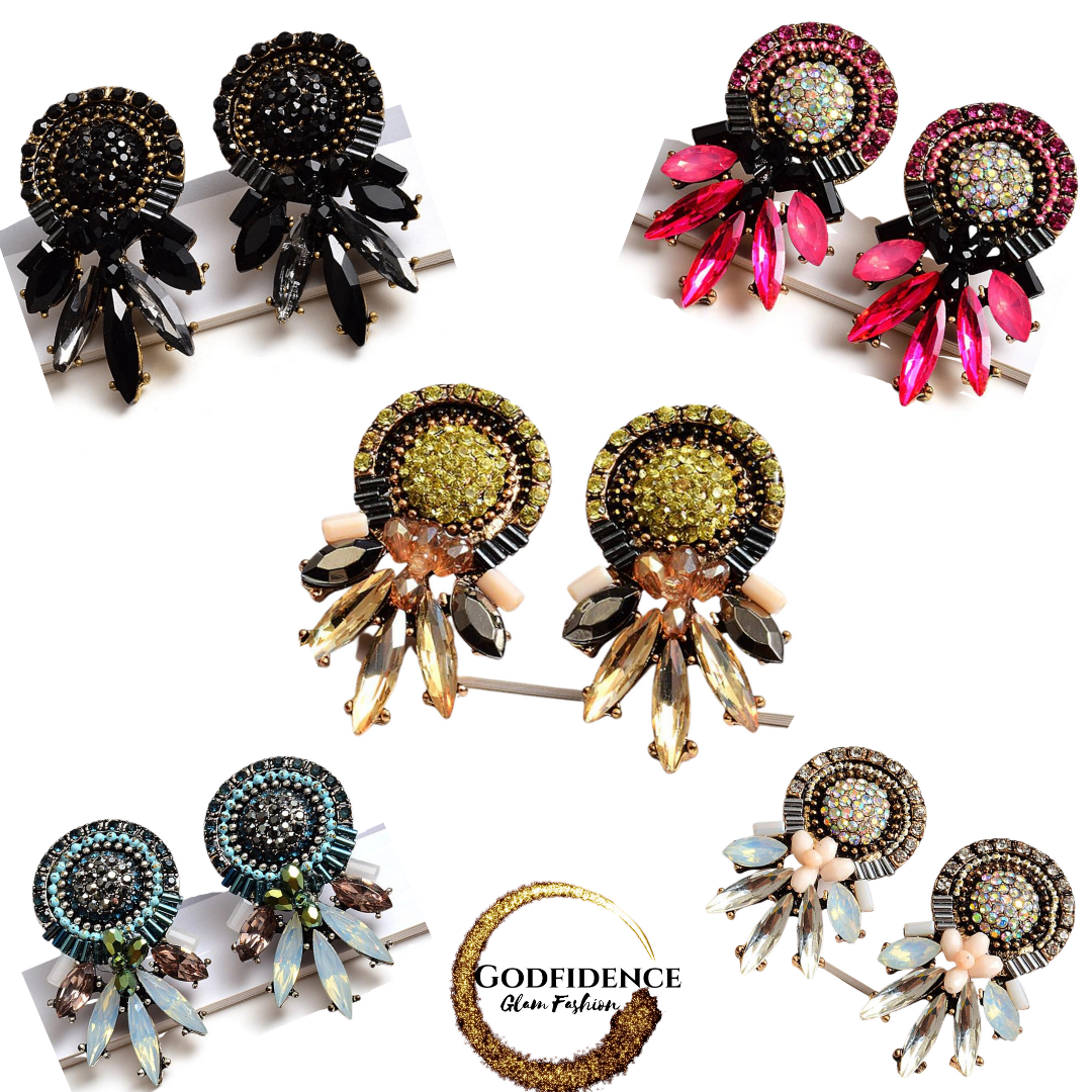 Twisted Pineapple | Enchanting Rhinestone Stud Earrings