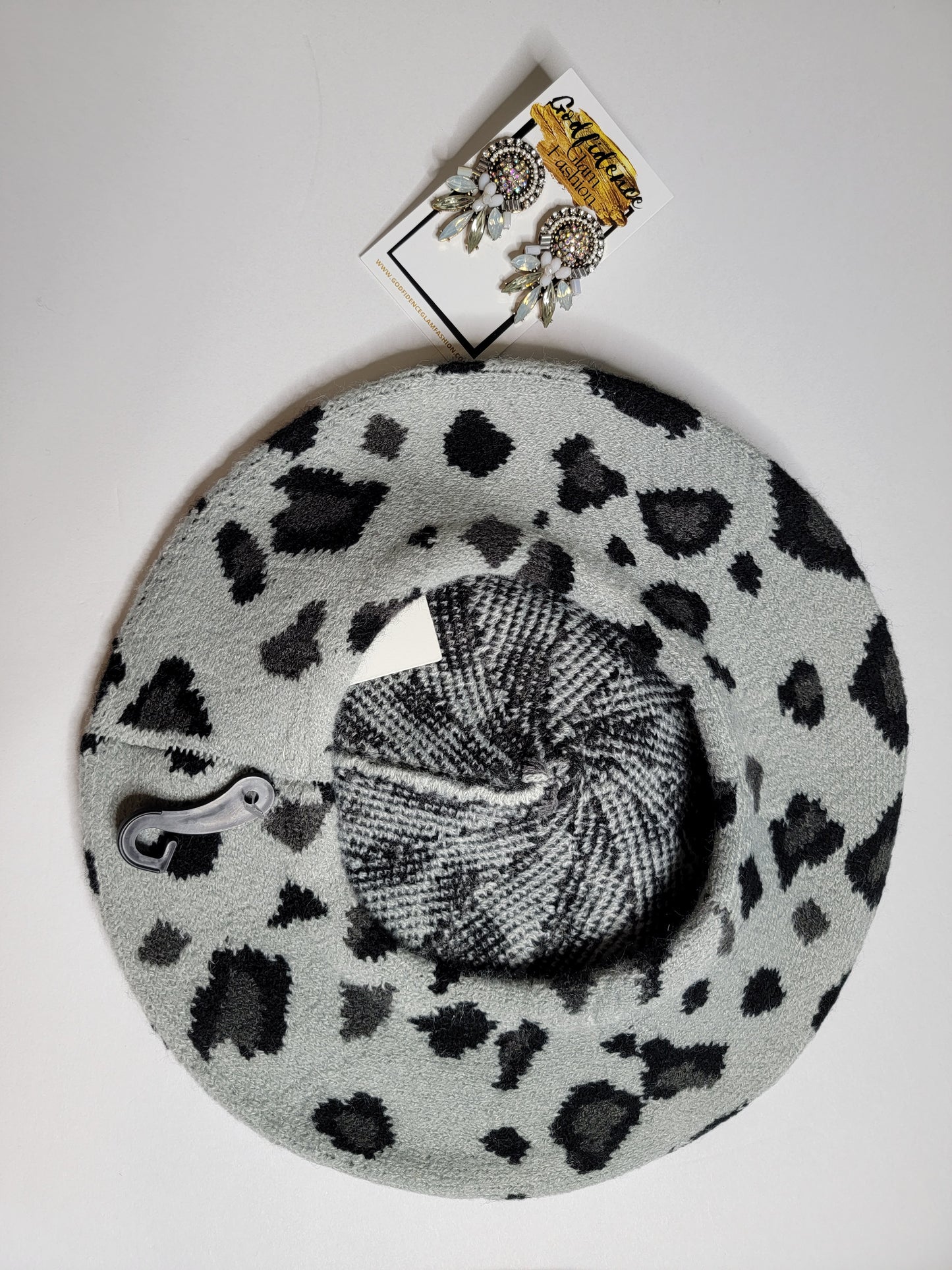 Miss Thing |Grey Leopard Print BERET