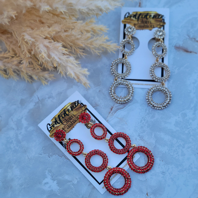 Cherry | Dynamic Circular Rhinestone Dangles