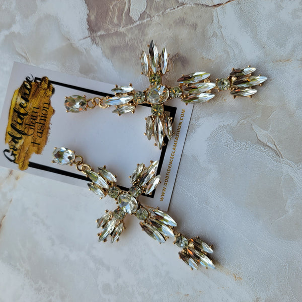 Luxxe Cross Earrings | Sparkling Rhinestone Encrusted