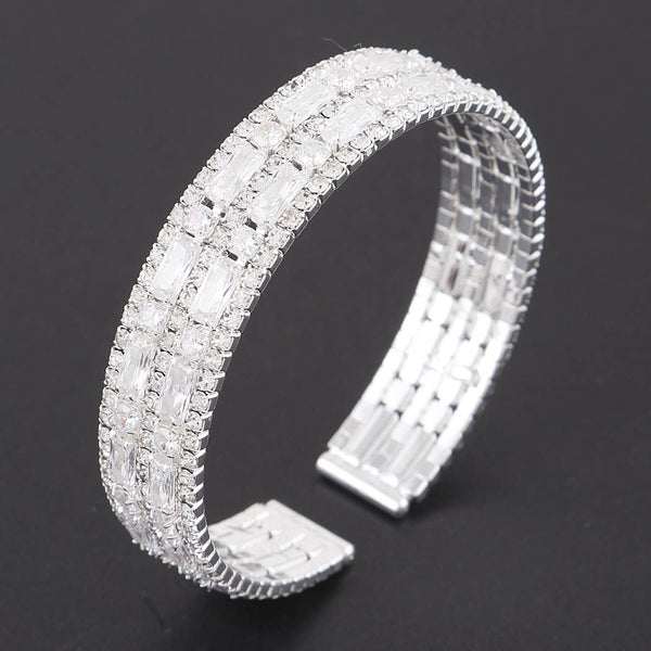 Wrist Ice -- Crystal Open Cuff Bracelet