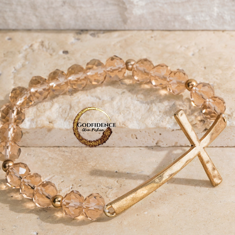 Wrapped in Faith | Cross Beaded Bracelet