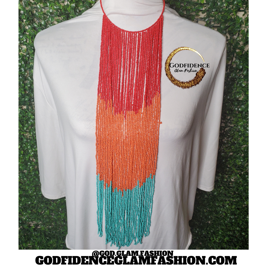 Barbados | Beaded Fringe Necklace