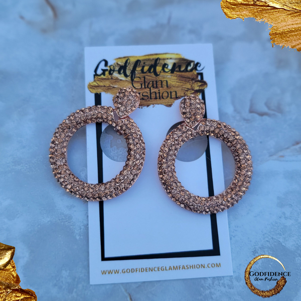 Ring My Bell | Bedazzled Circle Dangle Clip-on Earrings