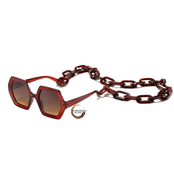 Chain link Bougie Sunnies | Over-sized Sunglasses with Glamorous chain