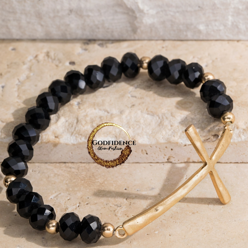 Wrapped in Faith | Cross Beaded Bracelet