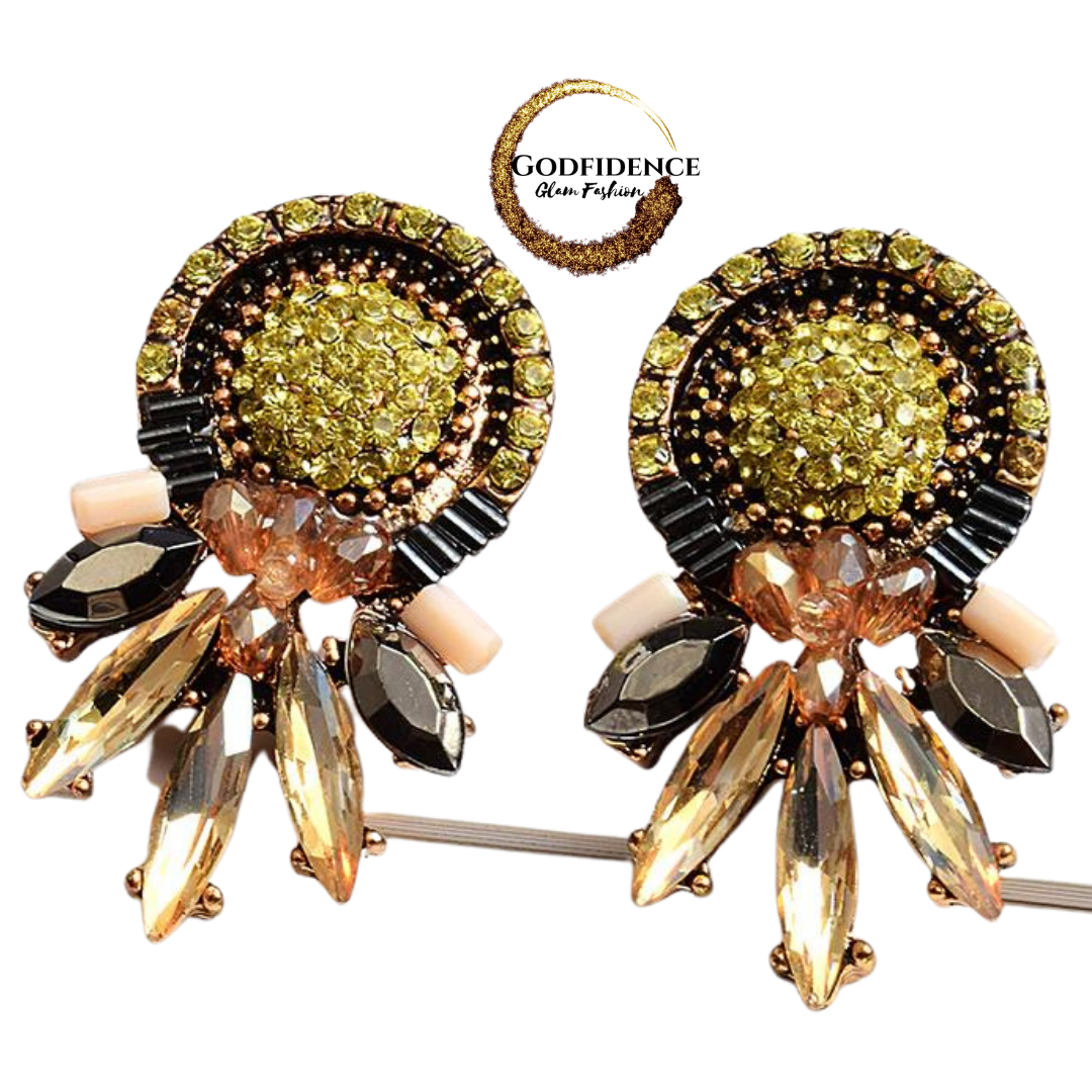 Twisted Pineapple | Enchanting Rhinestone Stud Earrings