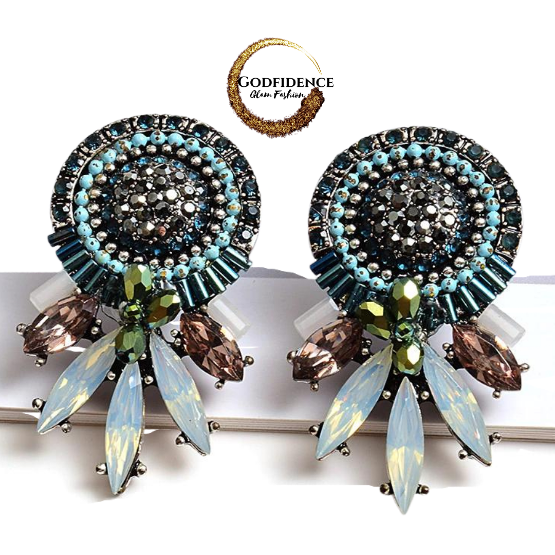 Twisted Pineapple | Enchanting Rhinestone Stud Earrings