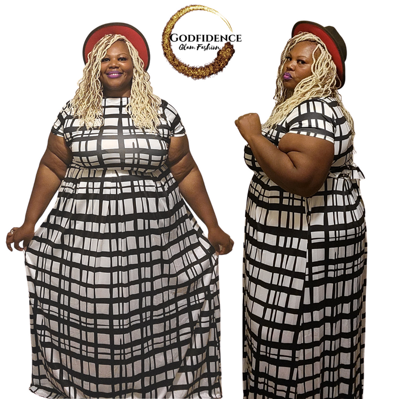 Checkmate | Checkered Printed Two Piece Maxi Set