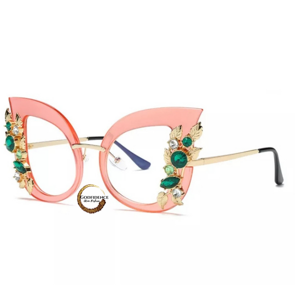 Iconic Cat-Eye Bougie Sunnies | Rhinestone & Jeweled Trimmed Oversized Sunglasses