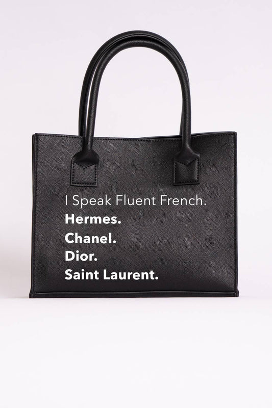 Lavish Living | MINI Luxxe TOTE - Fluent French (Black)