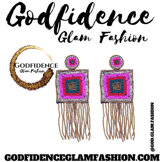 Rain Dance | Pink Multi-Colored Beaded Fringe  Earrings