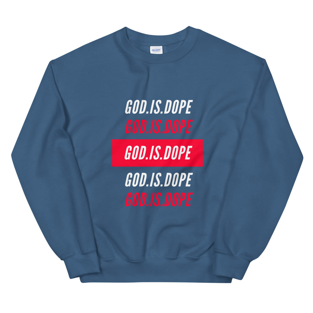 God.Is.Dope| White Writing-Unisex Sweatshirt