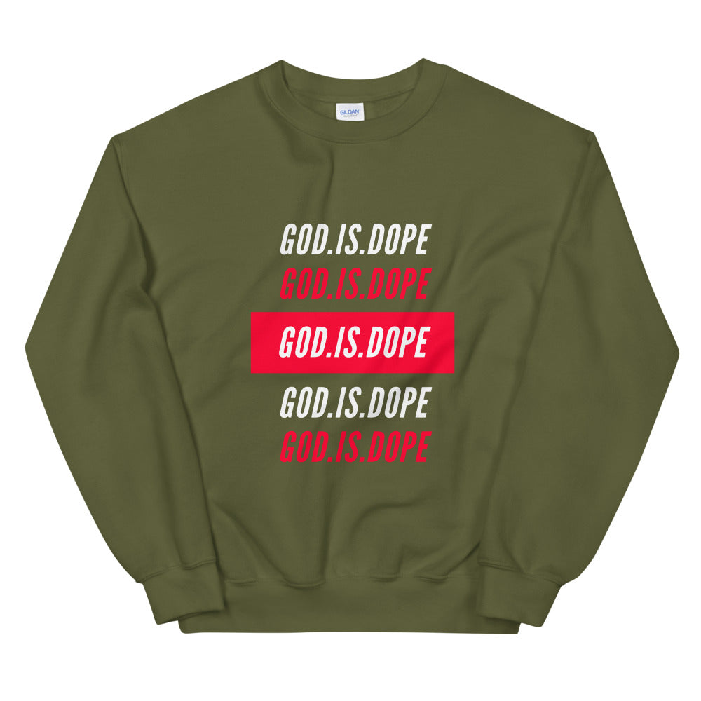 God.Is.Dope| White Writing-Unisex Sweatshirt
